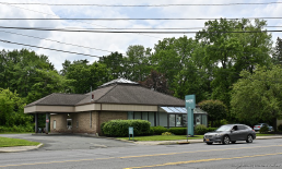 Pioneer plans to demolish this building at 184 Delaware Avenue in Delmar, making space for a coffee shop. The financial institution would build a new branch next door, according to plans filed with the municipality.