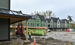 A 42-unit condo and apartment project on Excelsior Avenue in Saratoga Springs is nearing the end of construction.